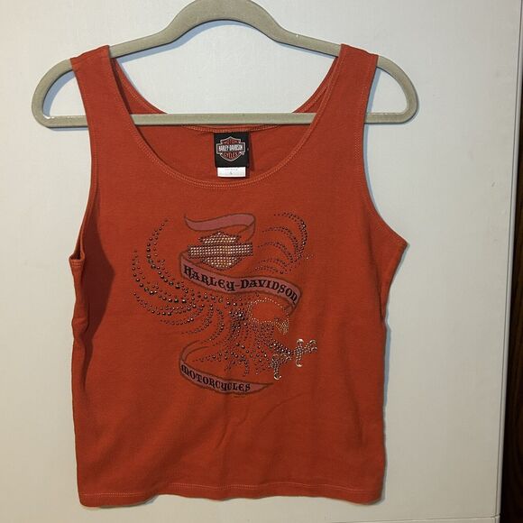 Harley Davidson Eagle Graphic Sleeveless Tank Top Women's Large Rice Lake WI - Picture 1 of 6